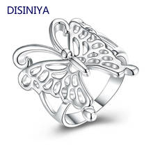 DISINIYA  Fashion Silver Color Butterfly Ring Opening Adjustable Ring For Women Wedding For  Women Valentine's gift 925  jewelry 2024 - купить недорого