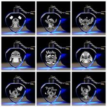 Disney Stitch Role Anime Figures Toy Cartoon Heart Products Accessories Customized LED Keychain Light Birthday Gifts 2024 - buy cheap