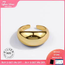 925 Sterling Silver Rings for Women Oval Gold Color Fashion Trendy Jewelry Large Fashion Adjustable Antique Anillos Open Rings 2024 - buy cheap