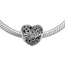Se adapta a pulseras de abalorios Pandora, cuentas de corazón de familia, joyas de 100% Plata de Ley 925, envío gratis 2024 - compra barato