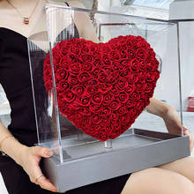 Rosa Artificial de 25cm para mujer, corazón de rosa roja, rosa de corazón para mujer, regalo de San Valentín, boda, cumpleaños, navidad 2024 - compra barato