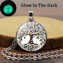 2020 New Vintage Tree Of Life Luminous Necklace Glass Alloy Glow In The Dark Pendant Necklace Men Women Fashion Jewelry Gifts 2024 - buy cheap