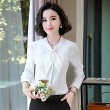 Fashion Women Blouses & Shirts White Long Sleeve Office Ladies Tops Female Work Clothes 2024 - buy cheap