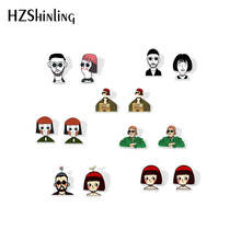 2019 New Cute Mathilda Leon Acrylic Earring The Professional Killer Stud Earrings Epoxy Art Resin Earring 2024 - buy cheap