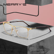 MERRY'S Men Fashion Titanium Alloy Optics Glasses Male Square Ultralight Eye Myopia Hyperopia Prescription Eyeglasses S2030 2024 - buy cheap