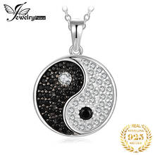 JewelryPalace Tai Chi Yin Yang 925 Sterling Silver Pendant Necklace Women Natural Black Spinel Round Gemstone Pendant No Chain 2024 - buy cheap