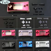 YuXi-carcasa de Metal para consola GameBoy, cubierta de repuesto para microconsola, para GBM, con botón de juego completo L R A B d-pad 2024 - compra barato