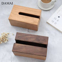 Caixa de tecido japonesa minimalista, de madeira sólida, maçaneta de cereja, para bombear papel, prateleira de mesa de café, porta-guardanapo, decoração de casa 2024 - compre barato