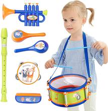 Toddler Musical Instruments Toys Kids Drum Set Trumpet Harmonica Maraca Birthday Gift for 2 3 4 5 6 Years Old Baby Boys Girls 2024 - buy cheap