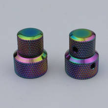 Guyker 2Pcs Concentric Stacked Knobs, Dual Knurled Control Knobs, High Grade Dome Volume Tone Knob Rainbow Chameleon 2024 - buy cheap