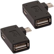 Adaptador USB OTG Micro alimentada 2 en 1, 90 grados, ángulo recto, con Micro USB, puerto de carga de energía para Streaming de TV Stick, 2 paquetes 2024 - compra barato
