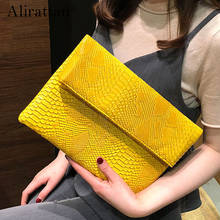 New Folding Envelope Bag 2021 Clutch Bag Female European And American Trend Snake Pattern Hand Wild Party Bag Shoulder Bag INS 2024 - buy cheap