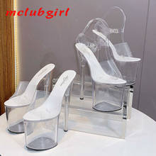 Mclubgirl-zapatos de tacón alto de cristal para mujer, Sandalias de tacón fino, impermeables, sexys, para discoteca 2024 - compra barato