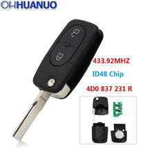 Llave de coche remota plegable de 2 botones, 433Mhz, Chip ID48 4D0837231R, para Audi A2, A3, A4, A6, A8, TT, modelos antiguos 2024 - compra barato