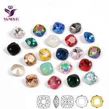 YANRUO 4470 Cushion Cut Colors Fancy Rhinestones Sewn Crystals for Needlework Wedding Dress Applications Diamond Stones 2024 - купить недорого
