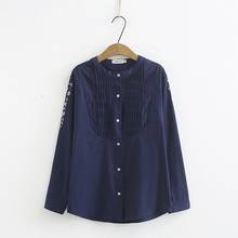 Blusa de manga longa feminina, plus size, casual, algodão, lisa, roupa de trabalho, blusa de manga longa 2024 - compre barato