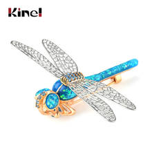 Kinel Opal Dragonfly Brooch Pin Coat Sweater Plate Pendant Buckle Scarf Imitation insect Men and Women Animal Brooches Jewelry 2024 - buy cheap