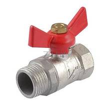 Male to Female 1/2"PT Threaded Butterfly Handle Brass Ball Valve Silver Tone 2024 - buy cheap