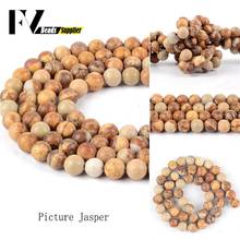 3-12mm Natural Picture Jaspers Stone Loose Spacer Round Beads For Jewelry Making DIY Bracelets Necklace Needlework 15" 2024 - buy cheap
