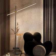 Lámparas de Pie LED minimalistas de estilo nórdico para sala de estar, dormitorio, Luminaria de Pie negra, decoración de Loft 2024 - compra barato