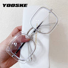 YOOSKE 2020 антибликовыми свойствами светильник оправа для очков квадратные очки Для женщин очки Винтаж мужской прозрачной оправе 2024 - купить недорого