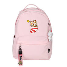 Mochila escolar con diseño navideño para mujer, morral escolar con diseño de perro Kawaii, mochila de viaje de dibujos animados de nailon, bolso de hombro, Corgi, ruggzak 2024 - compra barato