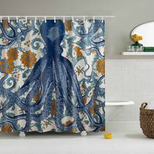Nordic Style Animals Sea Octopus Bathroom Shower Curtains Frabic Waterproof Polyester Bath Curtains With Hooks 2024 - buy cheap