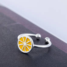 Anillos de limón y fruta, Color plateado, naranja, anillo abiertos anillo de plata, anello, Envío Gratis 2024 - compra barato