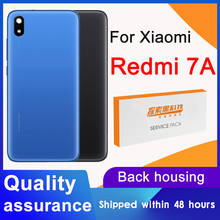 Capa traseira de alta qualidade para xiaomi redmi 7a, vidro de bateria com lente de câmera para redmi 7a 2024 - compre barato