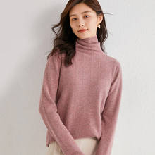 100% Cashmere and Wool Knitted Sweater Women Turtleneck Long sleeve 2020 New Winter Warm Pullovers Female Woolen Knitwear 2024 - buy cheap