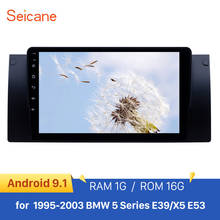 Seicane Android 9.1 AUX Bluetooth car GPS Radio 9 inch for BMW 5 Series E39/X5 E53 1995-2003 HD Touchscreen support SWC Carplay