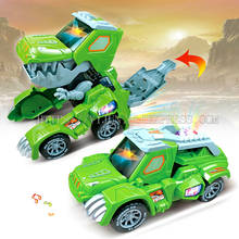 Carro de dinossauro deformado para crianças, brinquedo elétrico com luz de led piscante 2024 - compre barato