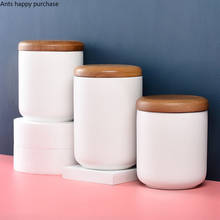 Tarro sellado de cerámica blanca con tapa de madera, recipiente de almacenamiento a prueba de humedad, contenedor de té y comida, caja organizadora 2024 - compra barato