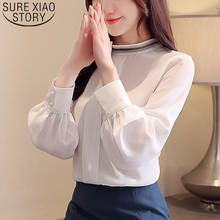 2020 new Spring Long Sleeve Stand Collar Chiffon Temperament Women Shirts Solid elegant Women Blouses Tops camisas mujer 8008 50 2024 - buy cheap