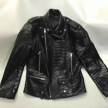 Arlenesain custom 2019 новый дизайн Роскошная Черная Молния украшает для мужчин из крокодиловой кожи куртка 2024 - купить недорого