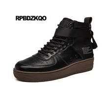 Casual High Top Runway Skate Men Elevator Lace Up Trainers Fashion Black Sneakers Hidden Height Increasing Shoes 2021 Round Toe 2024 - buy cheap