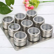 Conjunto magnético de aço inoxidável conjunto de latas de especiarias conjunto agitadores de pimenta de sal tempero pulverizadores acessórios de cozinha cocina 2024 - compre barato