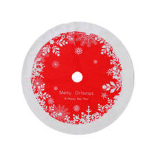 2 Pcs Christmas Tree Skirt 48"/122cm Circular Red and White Snowflake Printing Holiday Party Tree Decoration Xmas Tree Skirts 2024 - buy cheap