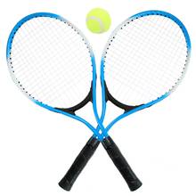 Высокое качество, 2 шт., детская Теннисная ракетка, тренировочная ракетка с 1 теннисным мячом и чехлом для детей, детские теннисные ракетки 2024 - купить недорого