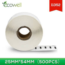 Ecowell 11352 1 рулон, совместимый с Dymo LW 11352 этикетка 54 мм * 25 мм, 500 ярлыков, замена для Dymo LabelWriter 450 450 турбопринтера 2024 - купить недорого