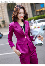 Novelty Rose Professional Formal Uniform Designs Pantsuits with Pants and Jackets Coat Spring Autumn OL Styles Ladies Blazers 2024 - buy cheap