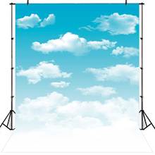Виниловые классический виниловый белые облака голубое небо фон для фотосъемки с изображением детская студия в помещении Portriat фон для фотосъемки с изображением баннер на день рождения 2024 - купить недорого