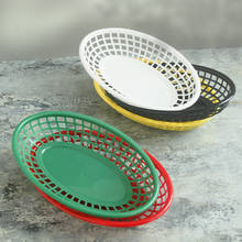 6-12pcs Oval Plastic Fast Food Basket French Fries Baskets and Fry Serving Tray Household Bar Restaurant Supply Red Black Picnic 2024 - buy cheap