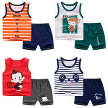 Summer Cartoon Children Clothing Set Girl Boy T Shirt Girls Boys Shorts Kids Suit Pajama Wear Cartoon Toddler Clothes Set Cotton 2024 - compre barato