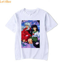 Обувь для косплея; Аниме Inuyasha HigurashiKagome печати Пара футболка Мужская хлопковая футболка с коротким рукавом Sesshomaru топы, Повседневная летняя одежда для детей 2024 - купить недорого