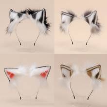 Simulation Realistic Bendable Kitten Ears Headband Faux Fur Fluffy Plush Animal Cosplay Costume Hair Hoop Anime Christmas Hallow 2024 - buy cheap