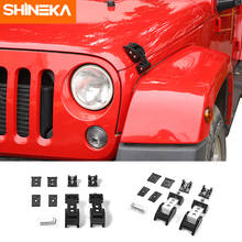 Shineka capa de trava para motor de carro, capa de acessório de trava para motor de carro jeep wrangler jk 2011-2019 2024 - compre barato