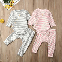 Newborn Baby Girl Boy Clothing Cotton Long Sleeve Top Romper+Pants Leggings Outfits Casual Striped Baby Clothes Set 2024 - buy cheap