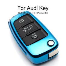 2020 TPU Caso Chave Keychain Para Audi A6L Q7 A3 A4 B9 B5 R8 TT A1 A2 Q3 B6 B7 S6 S7 SQ5 RS5 A5 Carro Anel Chave Capa Shell Fob Remoto 2024 - compre barato