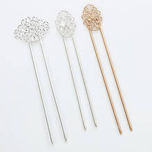 Vintage Chinese Traditional Hair Accessories Metal Hairpins U shape Hair Stick Pin Women Flower Hair Jewelry Hair Clasp Headwear 2024 - buy cheap